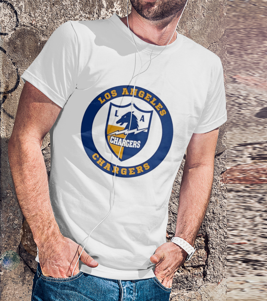 Los Angeles Chargers L.A. Horse Shield Blue And Gold T-Shirt