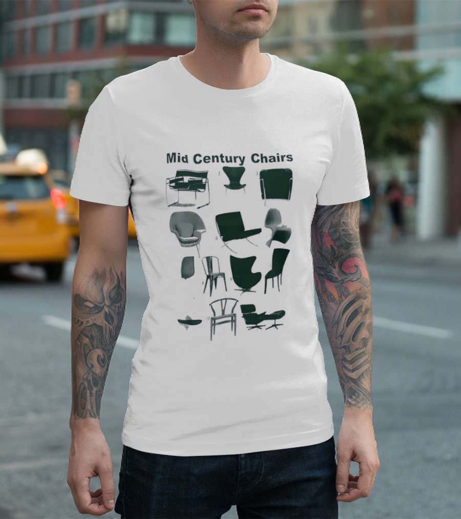 Mid Century Chairs Iconic Furniture Collection T-Shirt