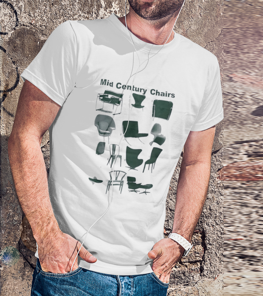 Mid Century Chairs Iconic Furniture Collection T-Shirt