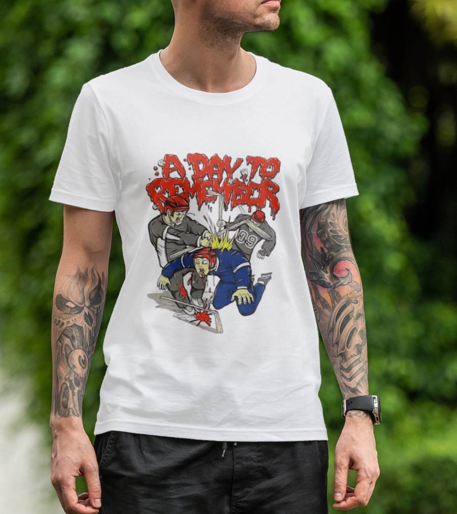 A Day To Remember Hockey Players Fighting Scene T-Shirt