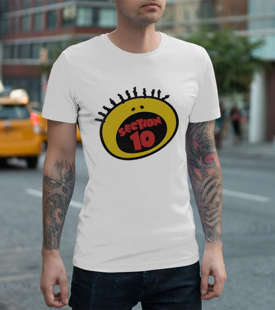 Section 10 Bold Yellow Oval Red T-Shirt