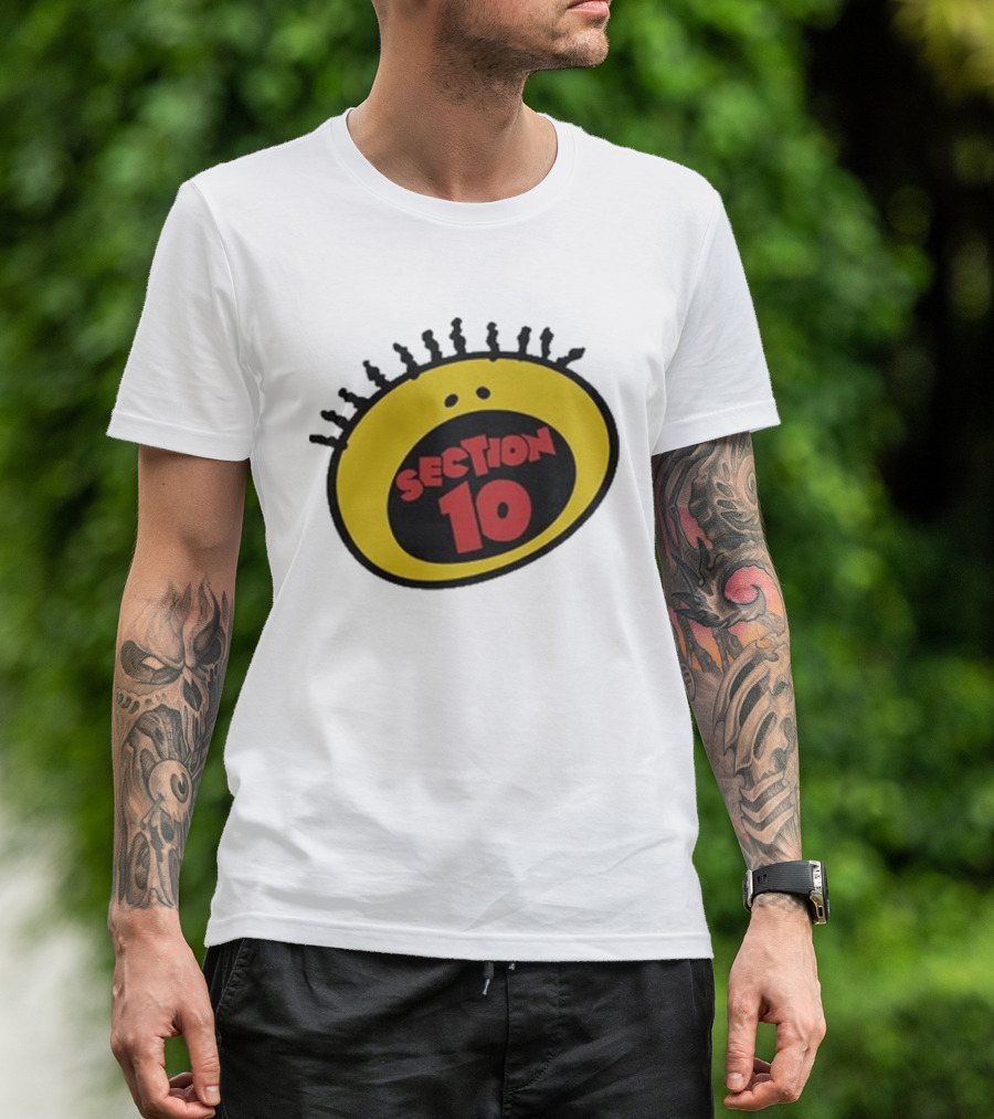 Section 10 Bold Yellow Oval Red T-Shirt