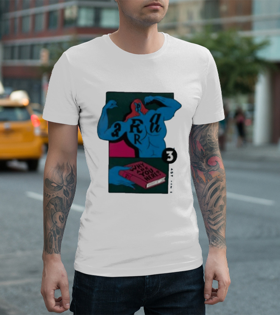Why Are You Here Book Typography Muscle T-Shirt