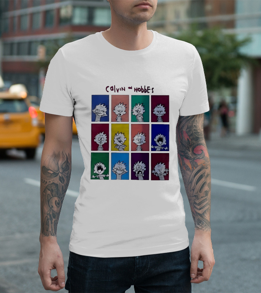 Calvin And Hobbes MoMa Pop Art Expression Panels T-Shirt