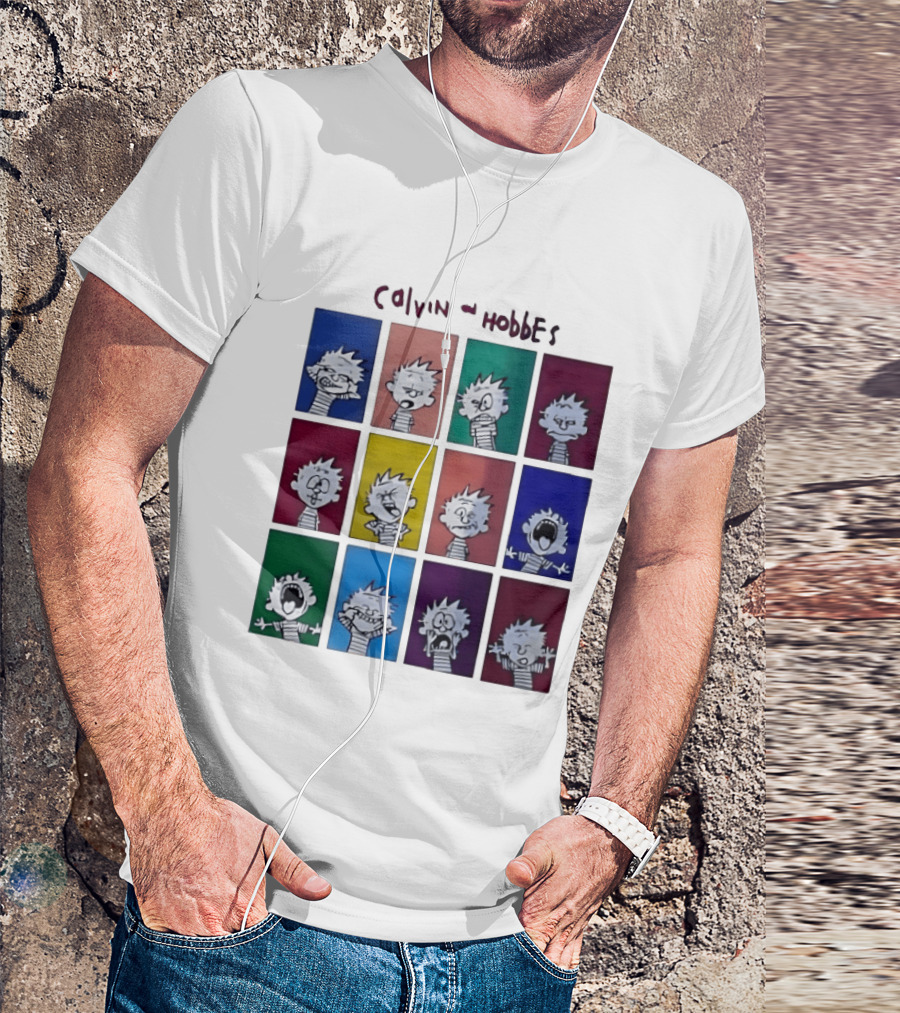 Calvin And Hobbes MoMa Pop Art Expression Panels T-Shirt
