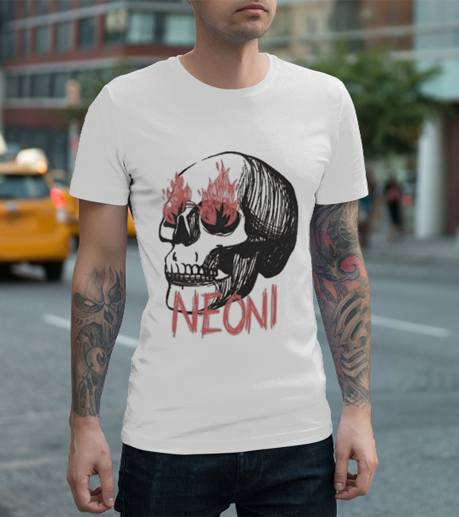 Fire Eyed Skull Neoni T-Shirt