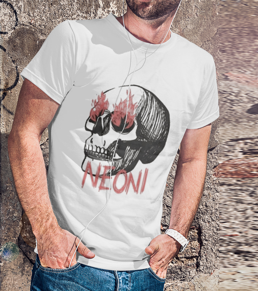 Fire Eyed Skull Neoni T-Shirt
