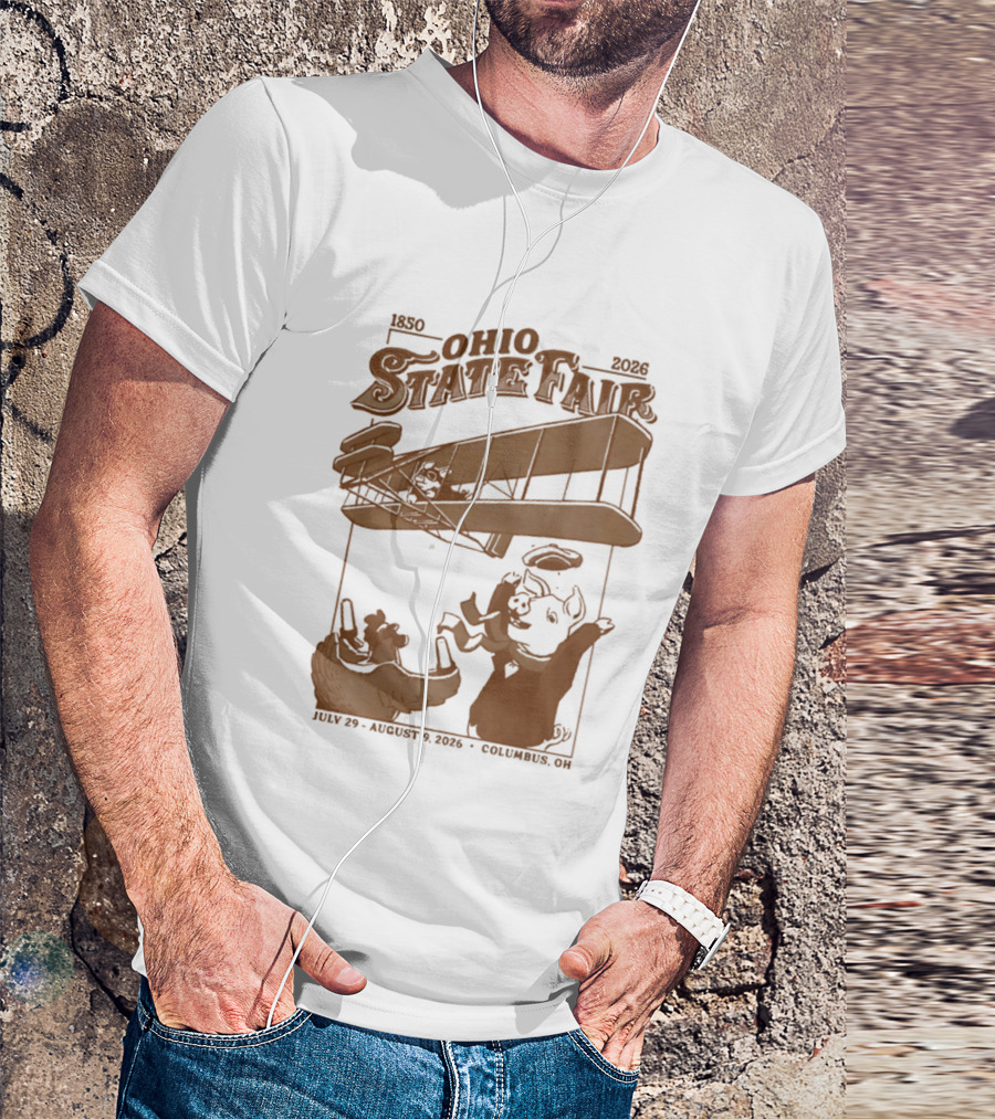 Ohio State Fair 1850 2026 July 29 August 9 Columbus Airplane And Animals T-Shirt
