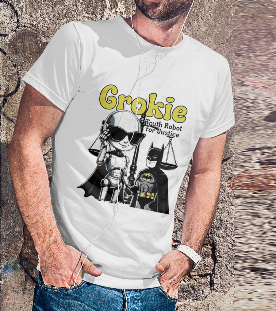 Grokie Batman Truth Robot For Justice Scales T-Shirt