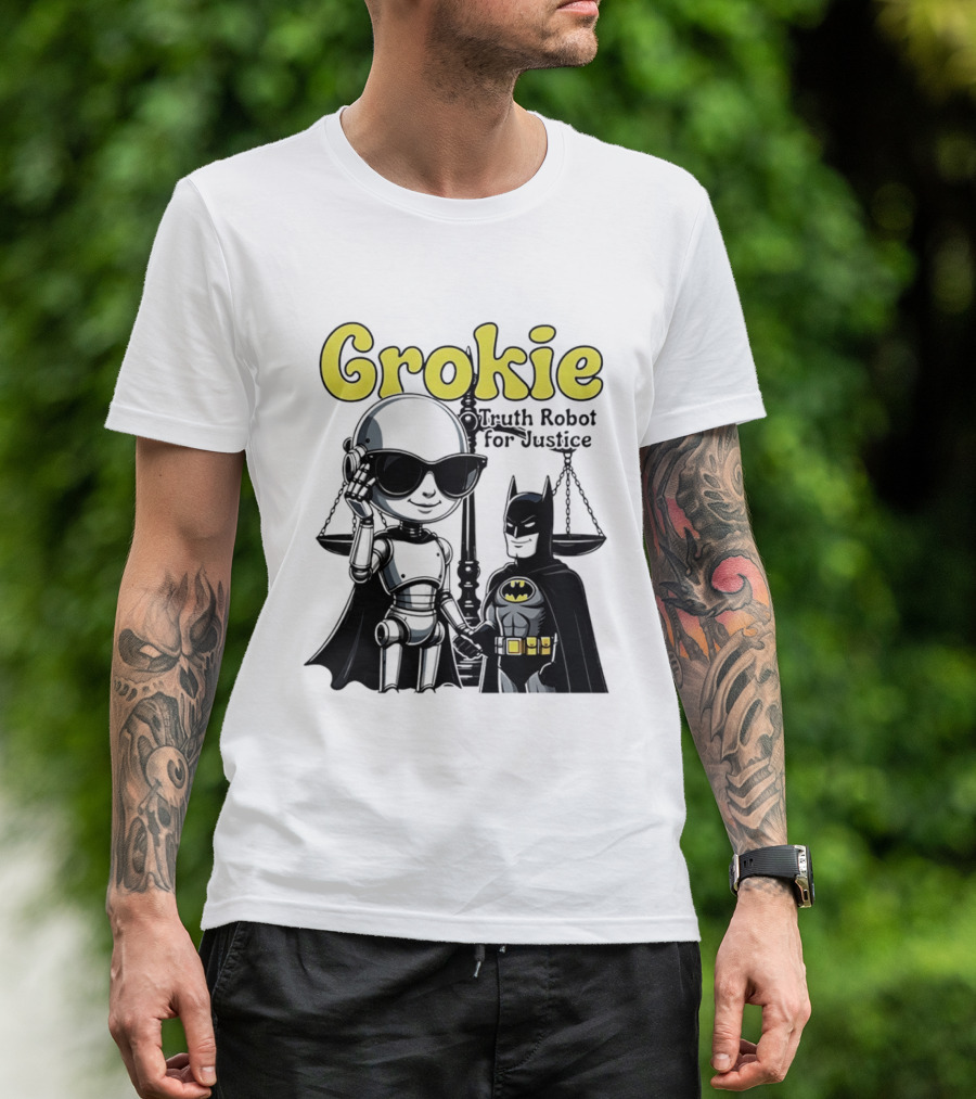 Grokie Batman Truth Robot For Justice Scales T-Shirt