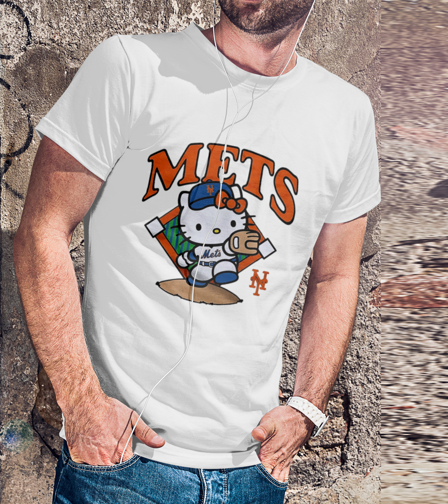 Hello Kitty New York Mets Baseball 2026 MLB Mets Player Outfit T-Shirt
