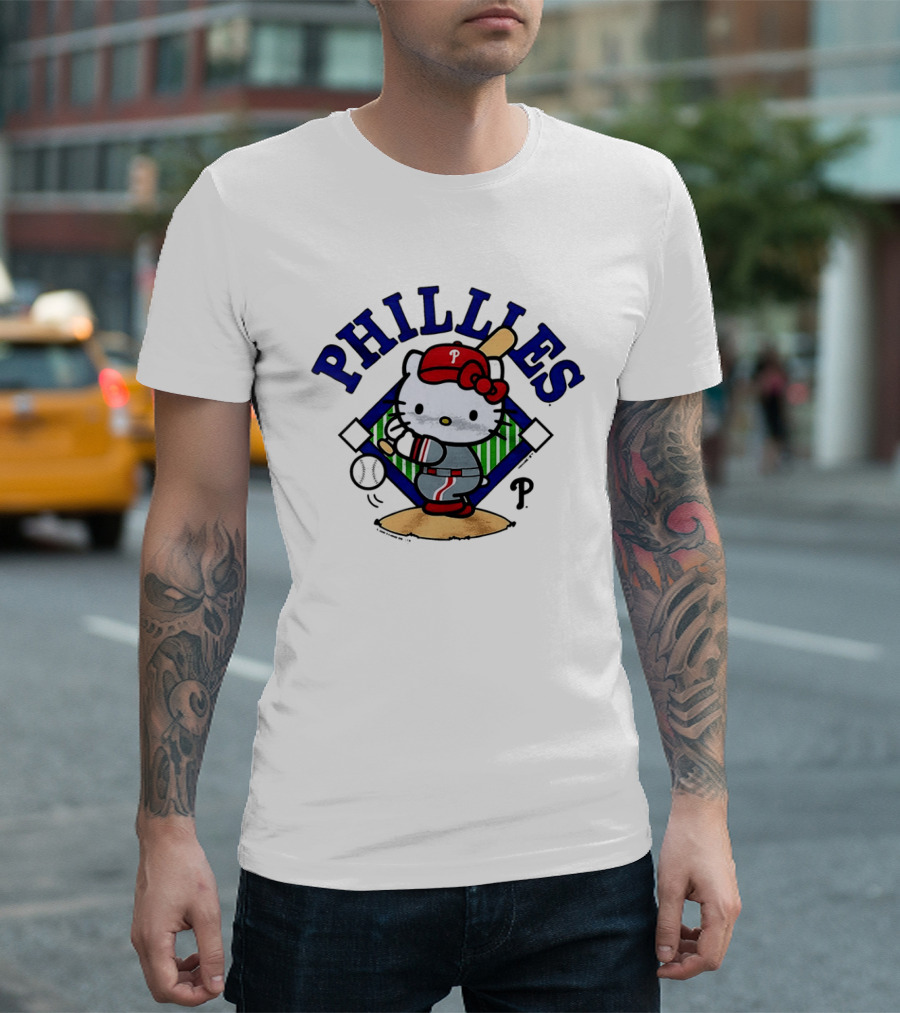 Hello Kitty Philadelphia Phillies 2026 MLB Baseball Swing T-Shirt