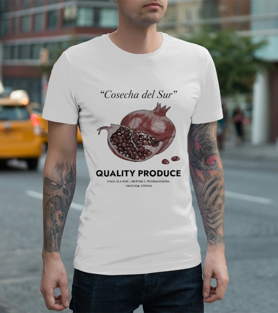 Cosecha Del Sur Quality Produce Pomegranate Valencia Spain T-Shirt