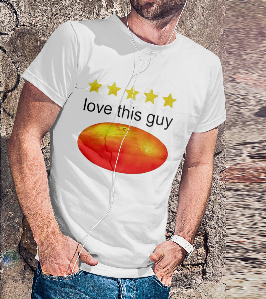 Five Yellow Stars Love This Guy Orange T-Shirt