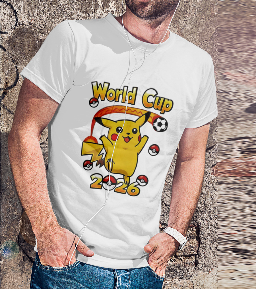 World Cup 2026 Pokémon Pikachu Soccer Poké Balls T-Shirt