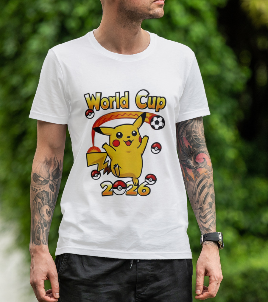 World Cup 2026 Pokémon Pikachu Soccer Poké Balls T-Shirt