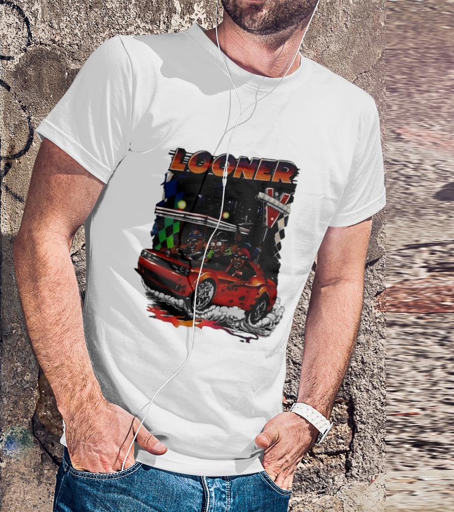 Looner Cartoon Car Race Adventure T-Shirt