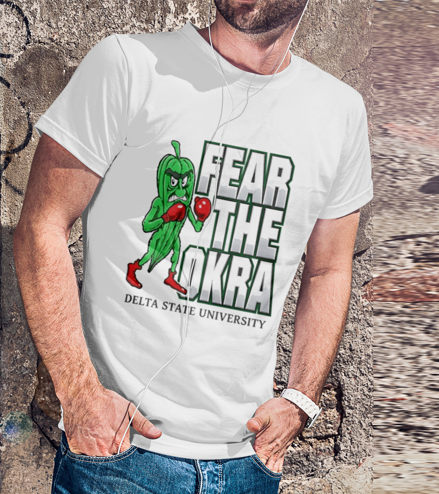 Fear The Okra Delta State University Boxing Okra T-Shirt