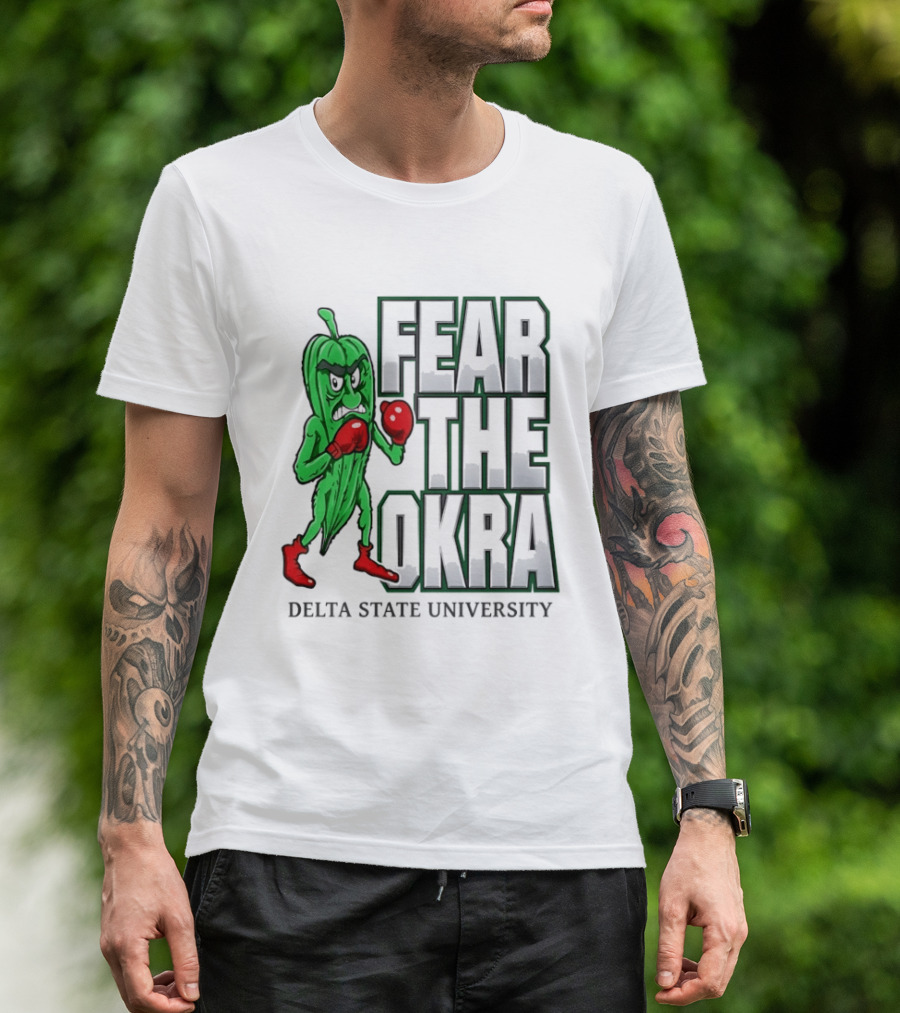 Fear The Okra Delta State University Boxing Okra T-Shirt