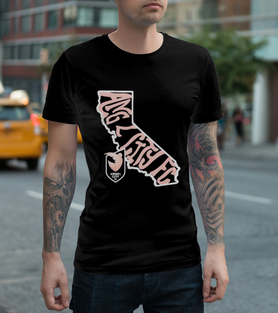 Angel City FC Groovy California Map T-Shirt