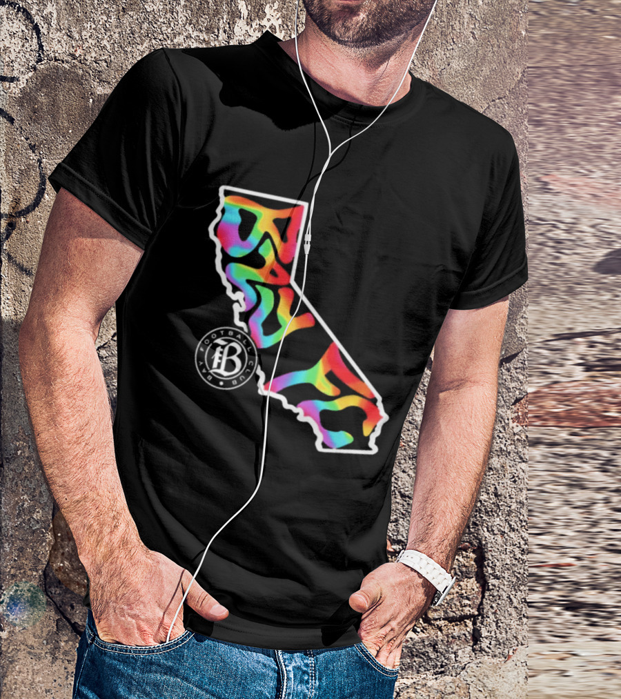Bay FC Groovy Pride California Football Club Rainbow T-Shirt