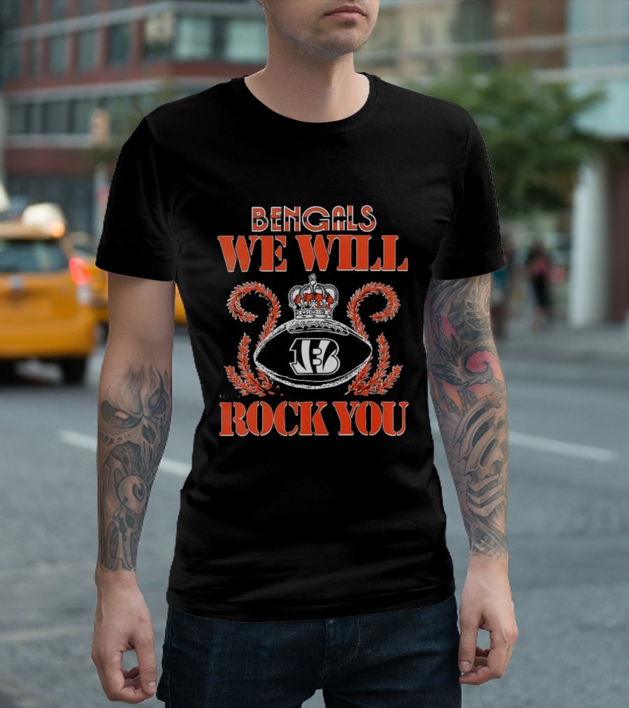 Bengals We Will Rock You 2026 Football Crown T-Shirt