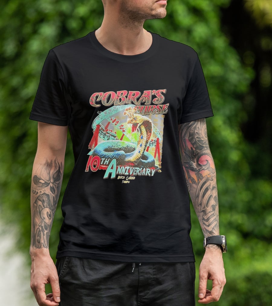 Cobra's Curse 10th Anniversary Busch Gardens Tampa Roller Celebration T-Shirt