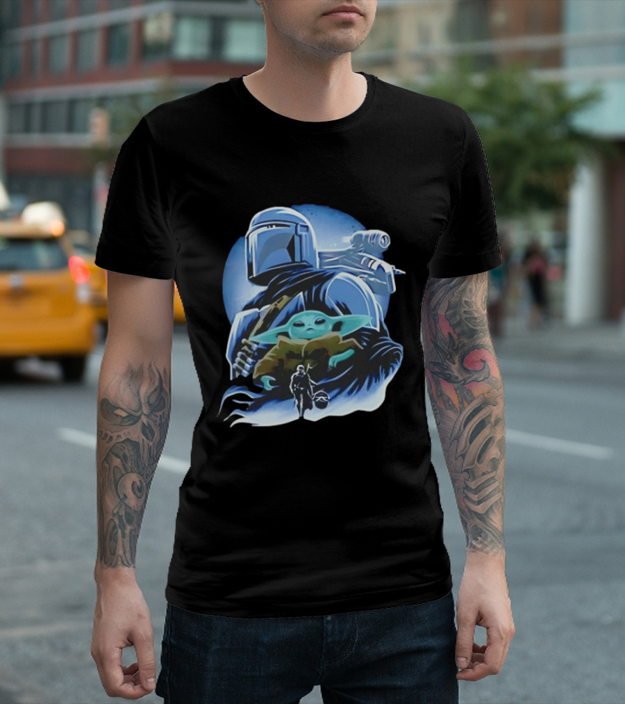 Din Djarin Grogu Mudhorn Clan Star Wars Mandalorian T-Shirt