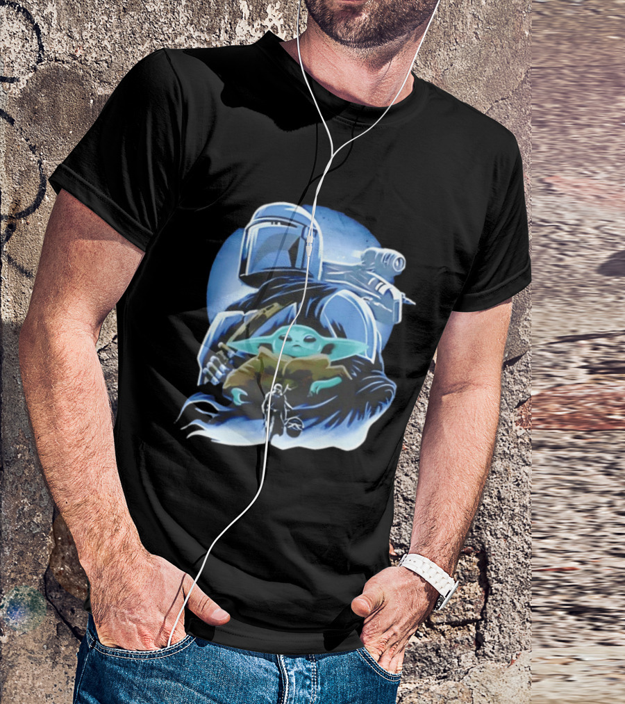 Din Djarin Grogu Mudhorn Clan Star Wars Mandalorian T-Shirt