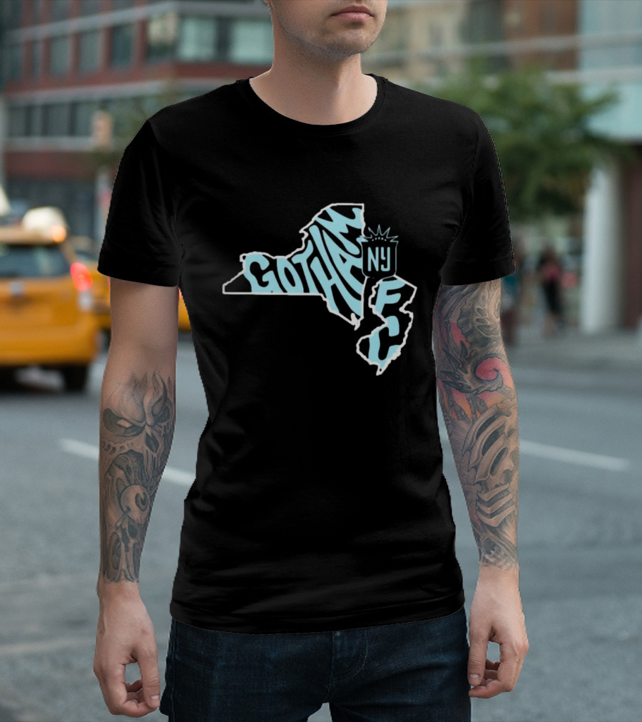 Gotham FC New Jersey New York State Groovy NY FC T-Shirt