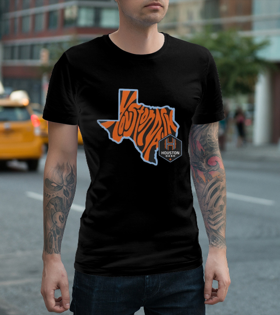 Houston Dash Groovy Texas State Map T-Shirt