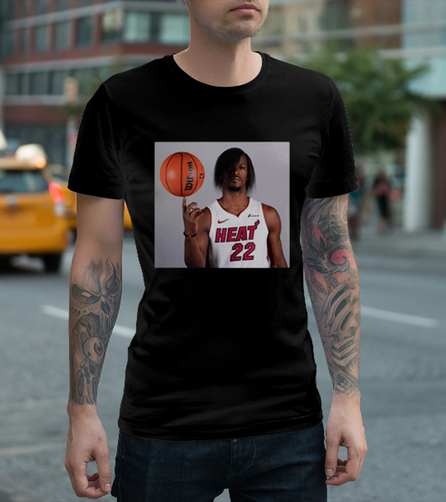 Jimmy Butler Miami Heat 22 Wilson Basketball Nike T-Shirt
