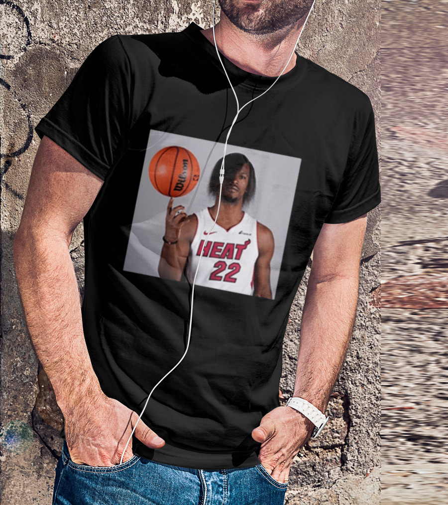 Jimmy Butler Miami Heat 22 Wilson Basketball Nike T-Shirt