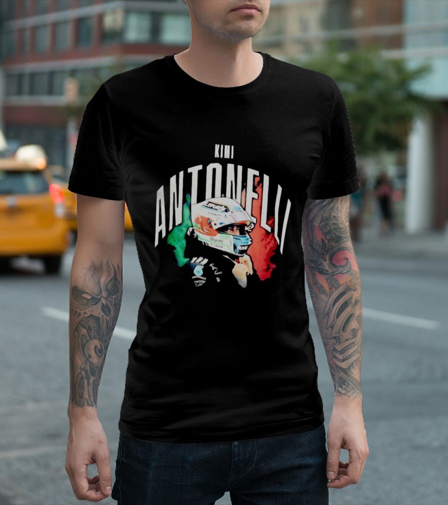 Kimi Antonelli AMG Petronas Formula One Team Racing Helmet Italian Flag T-Shirt