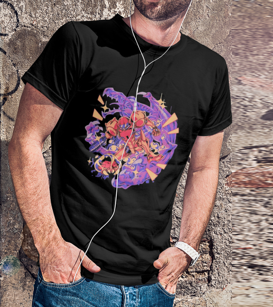 Metroid Samus Aran Versus Ridley Galactic Battle Hunter T-Shirt
