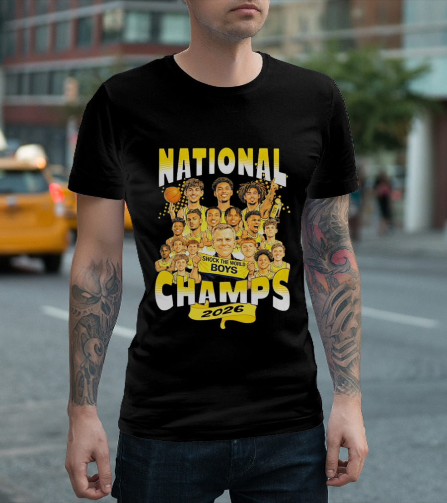 Michigan Wolverines National Champs 2026 Shock The World Boys T-Shirt