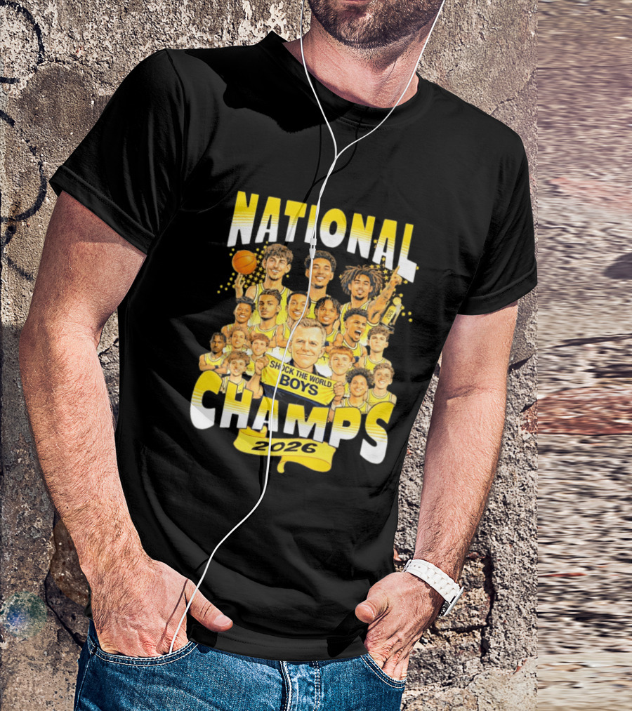 Michigan Wolverines National Champs 2026 Shock The World Boys T-Shirt