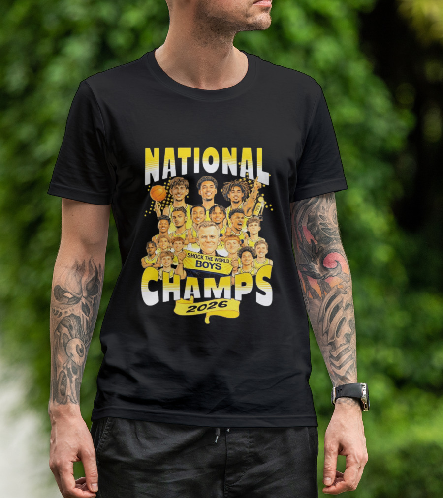 Michigan Wolverines National Champs 2026 Shock The World Boys T-Shirt