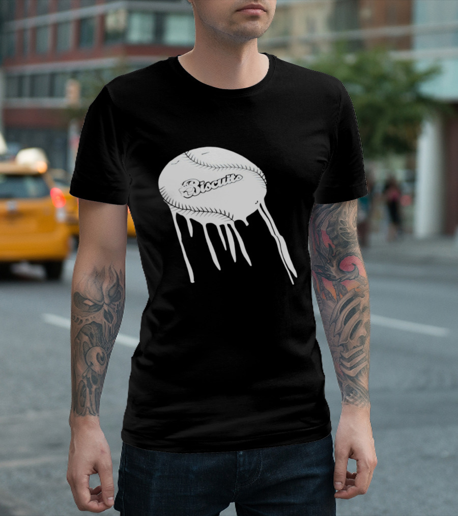 Montgomery Biscuits Baseball Dripping Melted Effect T-Shirt
