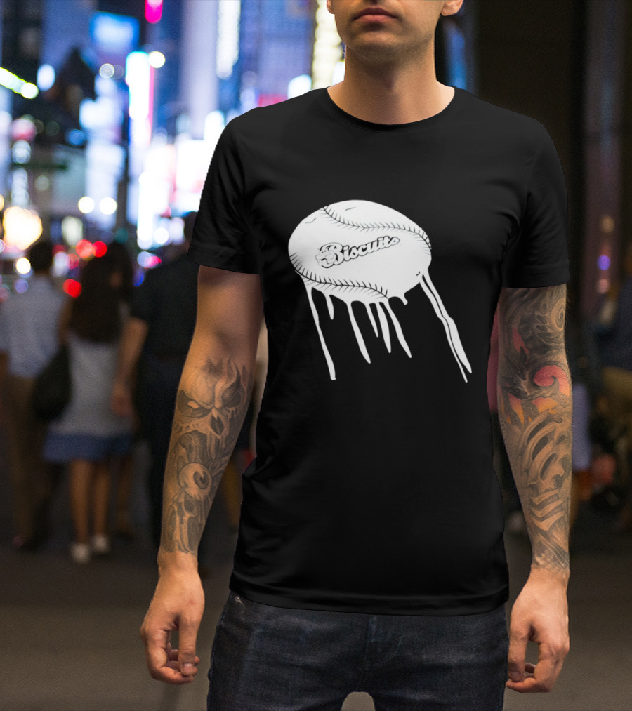 Montgomery Biscuits Baseball Dripping Melted Effect T-Shirt