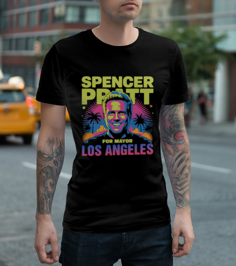 Spencer Pratt For Mayor Los Angeles Neon Pop T-Shirt