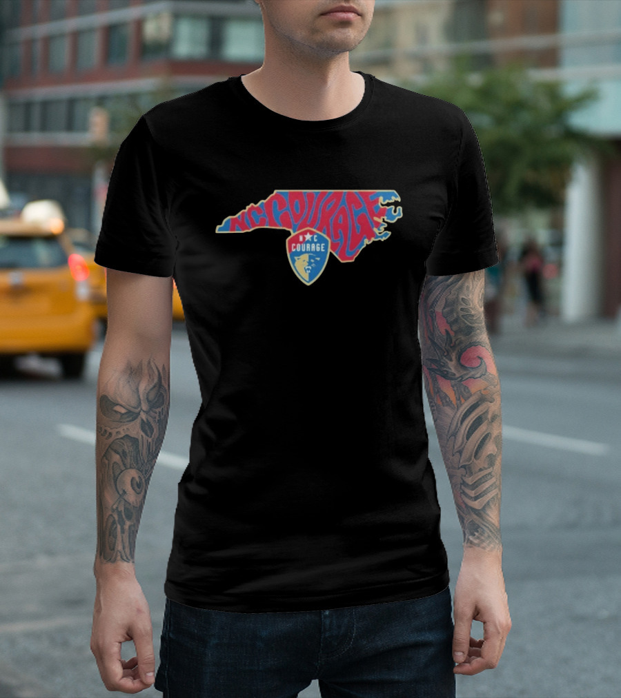 NC Courage Groovy State Map Team Spirit T-Shirt