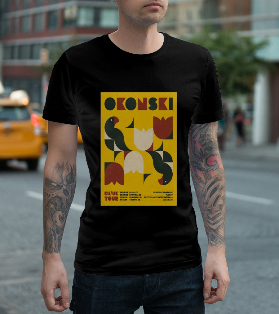 Okonski EU UK Tour 2026 Paris Brussels Nijmegen London Jazz Shows T-Shirt