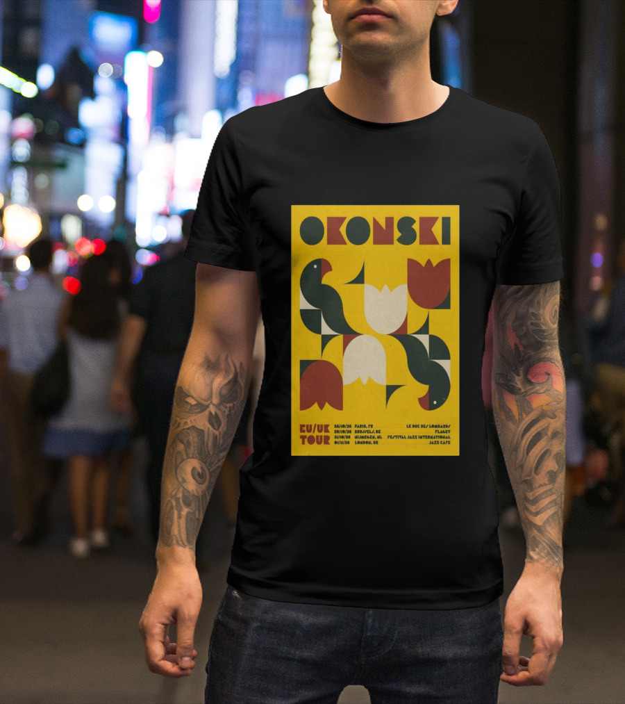 Okonski EU UK Tour 2026 Paris Brussels Nijmegen London Jazz Shows T-Shirt