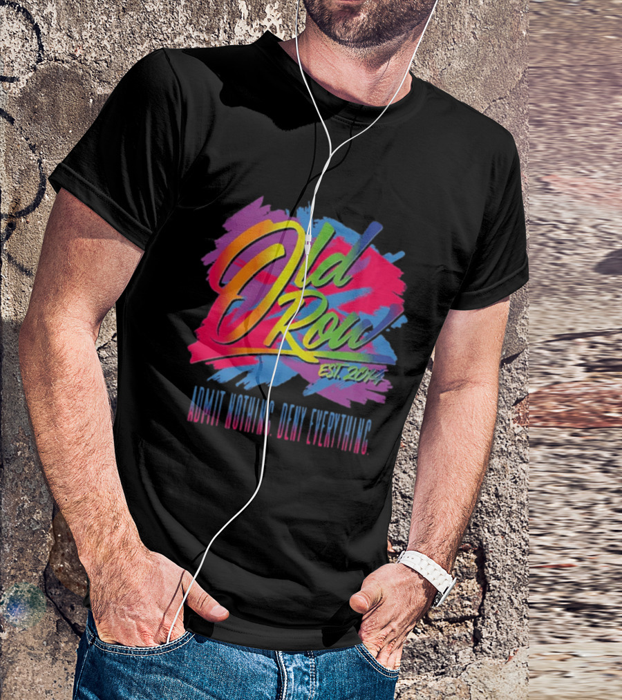 Old Row Neon Stroke EST 2014 Admit Nothing Own Everything T-Shirt
