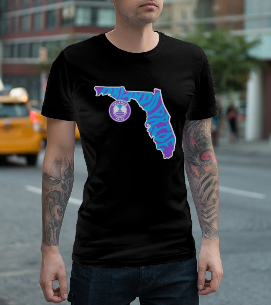 Orlando Pride Groovy State Of Florida Map Team T-Shirt
