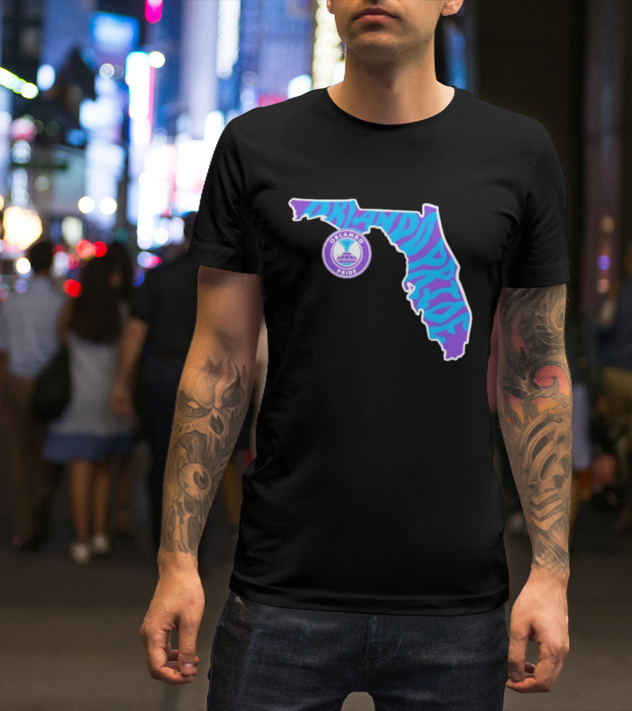 Orlando Pride Groovy State Of Florida Map Team T-Shirt