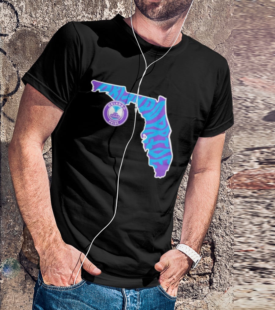Orlando Pride Groovy State Of Florida Map Team T-Shirt