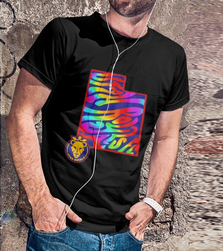 Utah Royals FC Pride Groovy Rainbow State T-Shirt