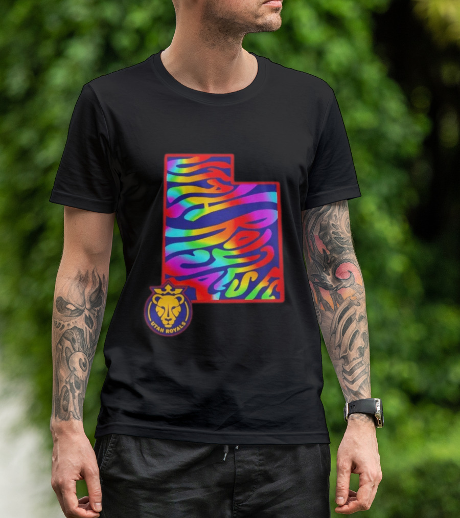 Utah Royals FC Pride Groovy Rainbow State T-Shirt